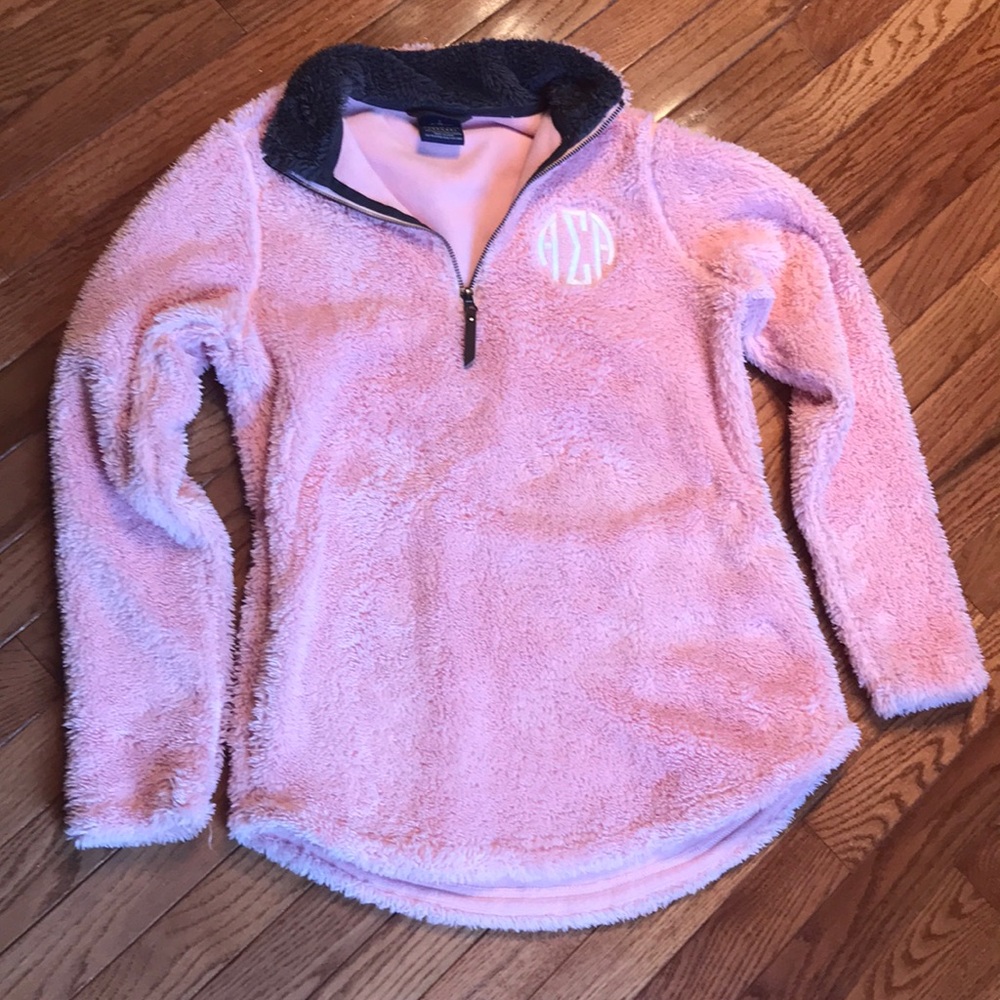 Alpha sigma alpha Charles river fuzzy quarter zip